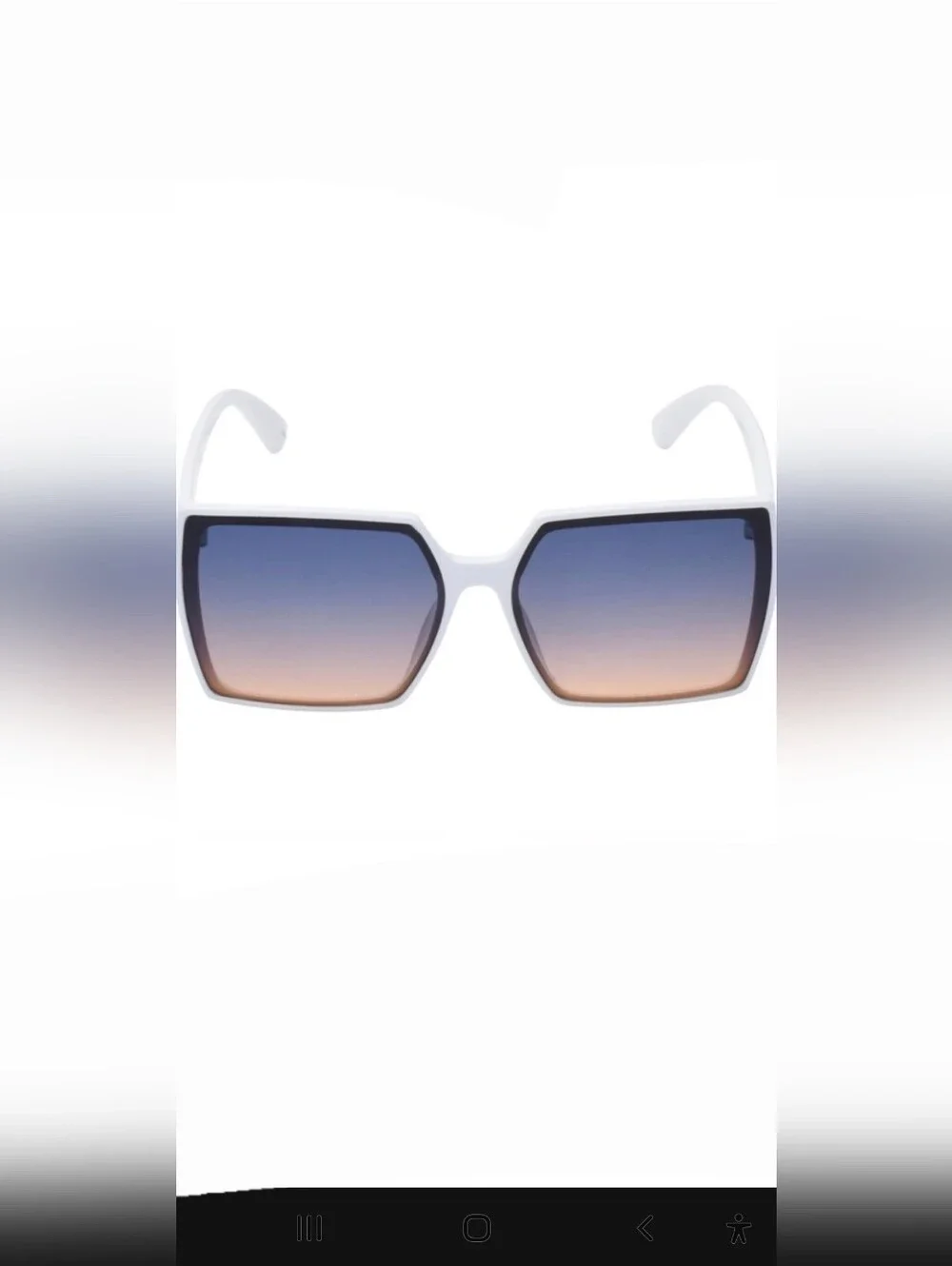 Jessica Simpson J6207 white glamourous silver sparkle Square UV400‎ Sunglasses